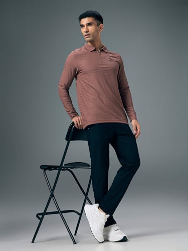 Image of TECHNOSPORT Men's Slim Fit Full Sleeve Polo T-Shirt with Collar, MATPIQ Quick Dry Moisture Wicking Polo Tee for Gym Sports Golf and Casual Wear