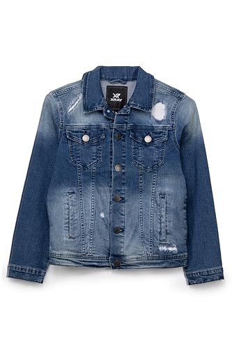 Image of X RAY Boys & Kids Denim Jean Jacket, 100% Cotton & Cotton Flex Washed Fall Outerwear Trucker Casual Jacket for Boys