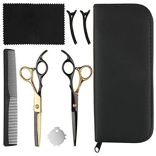 Hair Cutting Scissors Kit Hairdressing Scissor Professional Barber Flat Cut ...