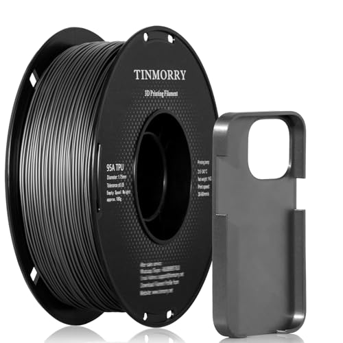 TINMORRY TPU Filament 1.75mm, TPU 95A Flexible 3D Printer Filament with Glossy Finish, Suitable for Most FDM 3D Printers