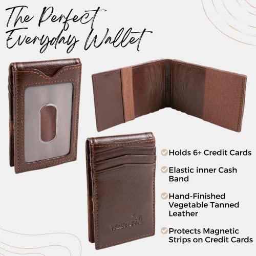 Men's Wallet RFID Thin Front Pocket Outer ID Whiskey3