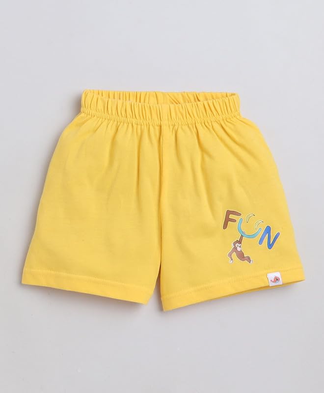 Image of BUMZEE Navy & Yellow Boys Half Sleeves T-Shirt & Short Set