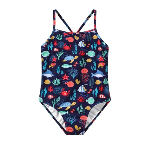 Image of Girls One Piece Swimsuit, Quick Dry Cute Bathing Suit for Kids, Comfortable Swimwear for Beach for 5-12 Years