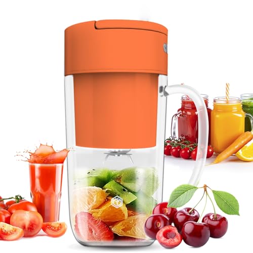 Image of Portable Blender, 10 oz Mini Personal Blender for Smoothies, Fruits, and Veggies with Rechargeable USB, Easy to Clean suitable for Traveling or Camping