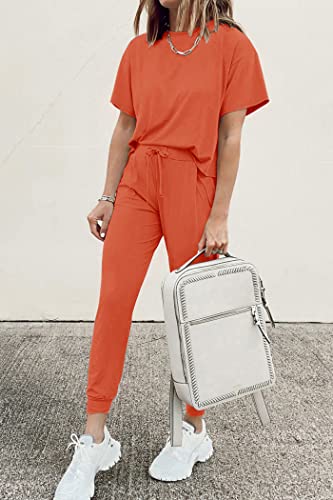 PRETTYGARDEN Women's Two Piece Sets 2025 Summer Spring Jogger Pants Travel Vacation Lounge Outfits Airplane Matching Clothes