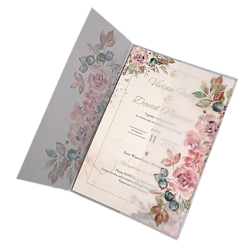 Sobres para invitaciones translúcidos que protegen y decoran tarjetas de invitación boda DIY