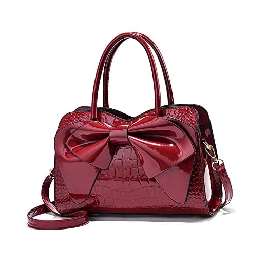 Maybach Spätburgunder Rotwein süß und fruchtig(1 x 0.75 l) 8 NICOLE & DORIS Handtaschen Damen Kleine Henkeltasche Frau Mode Tasche Designer Umhängetasche Mädchen Schultertasche Lackleder Handtasche Abendtasche Rotwein