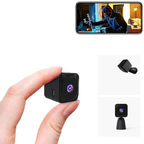AOBOCAM Mini WiFi Spy Camera 4K HD Hidden Camera - Wireless Indoor Security Cam with Night Vision 6H Battery Life/Motion Detection/Real-Time Video/Cloud&SD Storage for Home Surveillance (Black 1)