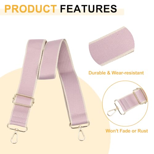 Image of PATIKIL 55in Purse Straps Replacement Crossbody, Bag Straps Crossbody Universal Adjustable Canvas for Purses Handbags Guitar, Light Pink