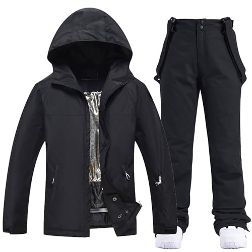Ensemble de ski homme vêtement hiver femme pantalon veste noir
