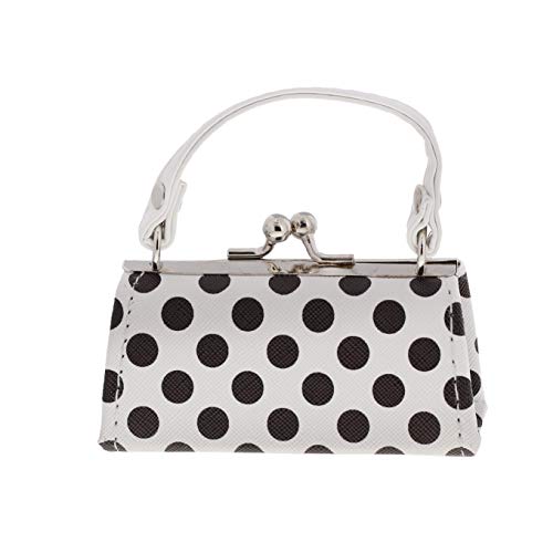 Polka Dot Lipstick Case with Handle Mini Purse - White