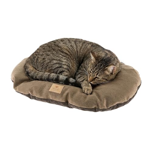 Coussin pour chiens et chats STUART 55/4, double-face, tweed, velours doux, lavable, Marron