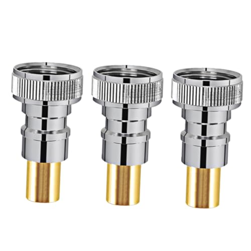 GARIOUANS 3個 全自動洗濯機用真鍮製止水接頭 自動止水バルブ付き角弁コネクター 耐久性高く漏れ防止設計 蛇口接続に