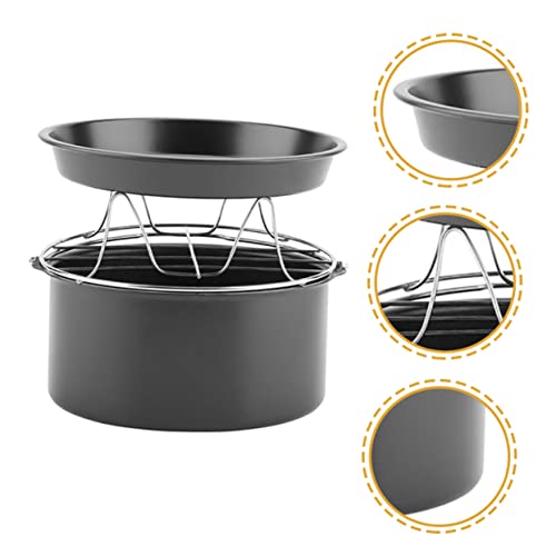 LIFKOME 1satz Air Fryer Zubehör Set Teiliges Back-set Mit Kuchenform Pizzablech Und Dampfgitter Aus Edelstahl Für Heißluftfritteusen Und Vielseitige Kochanwendungen – Bild 7