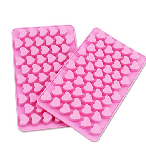 ZUHANGMENG - Molde para repostería, diseño de corazón, 55 agujeros, antiadherente, silicona para hornear, jalea, hielo Cover