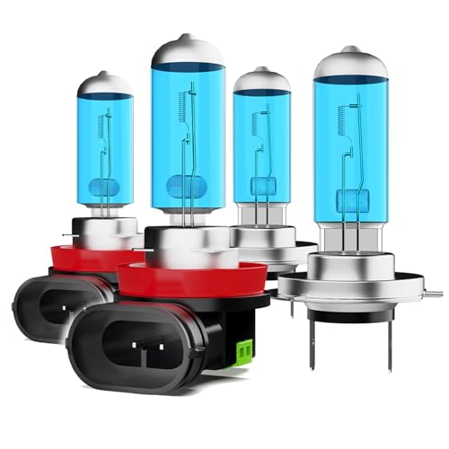 Image of Light Bulbs Fit For Ford Escape 2005-2007, H7 H11 High Low Beam High Performance Halogen Headlight Bulb Combo, 6000K White Light, Pack of 4