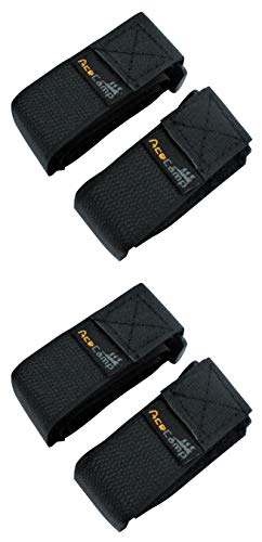 AceCamp 2 correas de embalaje de 2,5 x 90 cm, correa de fijación multiuso, para bicicleta, deportiva, color negro, 91199