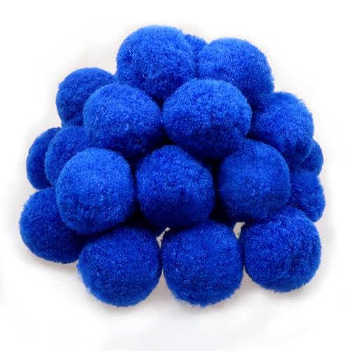 TOAOB 30 Stück Pompons zum Basteln Groß 5 cm Blau Pompom Flauschigen Plüsch set Bälle Kunst Bommel für Dekorieren Verzieren Nähen DIY Lustige Kreativen Handwerk