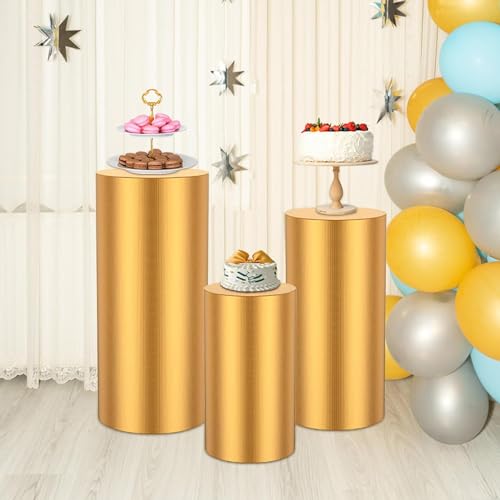 Support cylindrique blanc pour table de dessert stable sans pli grâce aux housses - 6