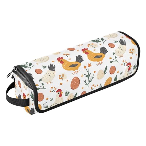Bolso de viaje resistente al calor Rooster Chicken Marble para herramientas de cabello, con tapete aislante para planchas, rizadores y accesorios de cuidado capilar miniatura 1