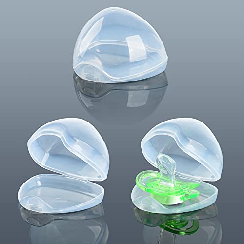 Image of Xthuge Pacifier Box,Pacifier Case,Pacifier Holder Case,Pacifier Clip,Pacifier Container for Travel,BPA Free,Pacifier Accessories 3 Pack（Transparent）