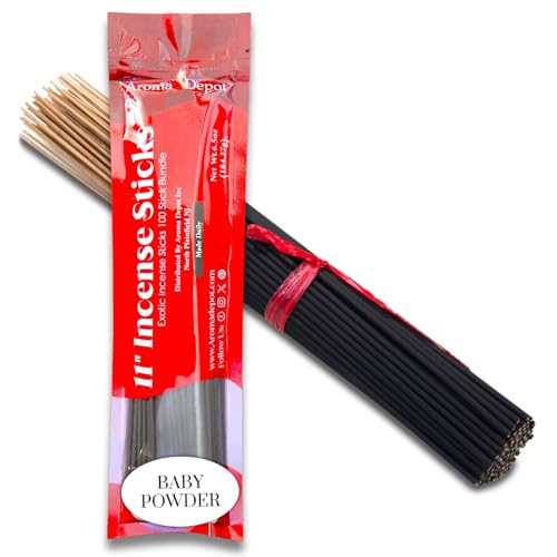 Aroma Depot 11'' BABY POWDER INCENSE STICKS Baby Powder Most Exotic 11'' Incense Sticks. Approx. 85 To 100 Sticks Per Bundle cover