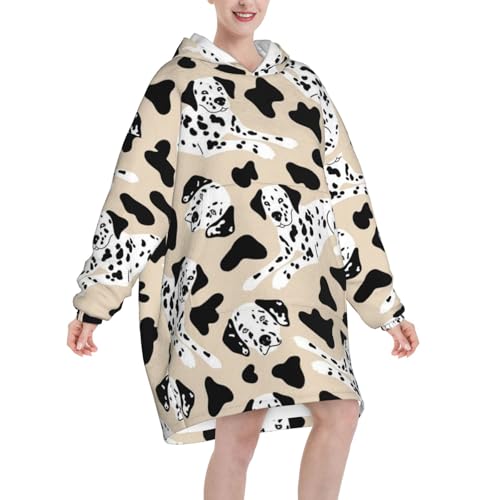 Sweat à capuche couverture dalmatien en flanelle douce et ample