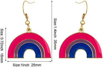 Bisexual Pride Rainbow Shape Dangle Earrings Gay and Lesbian LGBT Pride Gifts Rainbow Jewelry - Image 2