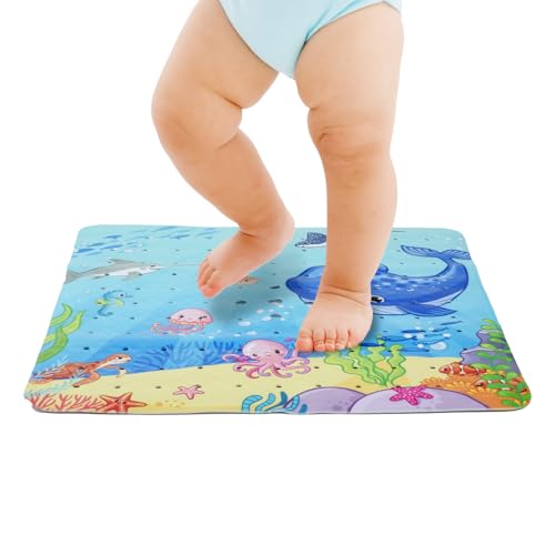 OTraki お風呂 すべり止めマット 赤ちゃん 可愛い 子供用 海洋生物 浴室マット こども PVC製 滑り止めバスマット 洗濯便利 浴室内 かわいい キャラクター 柔軟快適 持ち運び 無毒無臭 アンチエイジング おもしろ お風呂の中 洗い場 色々な場合