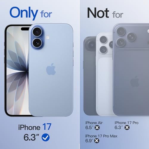 Image of JETech Magnetic Matte Case for iPhone 17, Mist Blue | Compatible with MagSafe, Translucent Frosted Soft TPU Cover, Anti-Yellowing, Anti-Fingerprint, Shockproof