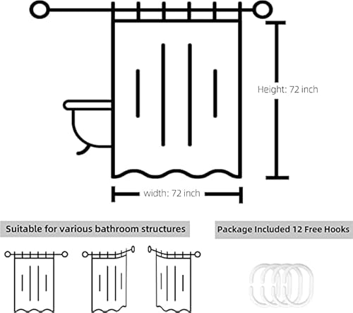 Gudaguu 4 Pcs Leopard Print Bathroom Shower Sets Includes Brown Shower Curtain Bath Rug U Shape Mat Toilet Seat Cover And Hooks, 71 Inch Size Long Bathroom Accessories Decor #TOP6