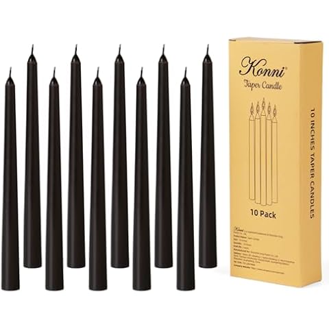 KONNI 10 Pack Black Taper Candles Cover