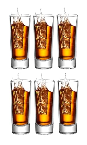 Image of VILON Premium Shot Glasses Set of 6 Heavy Base Vodka & Tequila Shot Crystal Transparent Glass (Water Shot Glass 70ML)