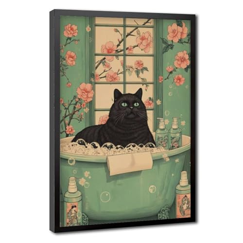 Poster salle de bain japonais grand format 40,6x61 cm impression humour