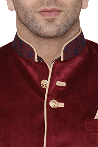 Image of WINTAGE Men's Jacquard Grandad Bandhgala Coat Nehru Modi Blazer : Multiple Colors
