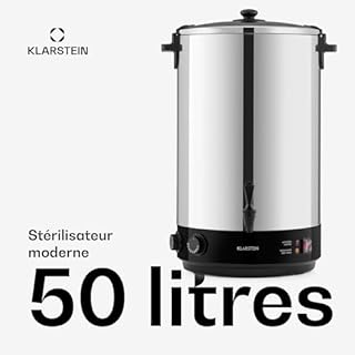 Klarstein KonfiStar 50 - Stérilisateur automatique, Distributeur boissons chaudes, 50 L, 30-110 ° C, Conservation à chaud, acier inoxydable