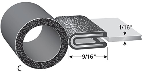 Trim-Lok Trim Seal with Top Bulb, Fits 1/16” Edge, 3/4” Bulb Seal Diameter, 25’ Length - Image 3