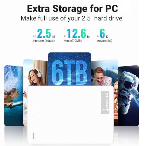 KINGSTER 1TB Ultra Slim Portable External Hard Drive White - Image 7