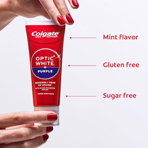 Colgate Optic White Purple Toothpaste with Fluoride, 3 Pack, 3.8 oz - image 6