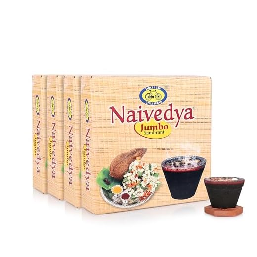 Cycle Pure Naivedya Jumbo Sambrani Dhoop Cups for Pooja (15 pcs) | Havan Cups for Pooja, Home & Festivals | Natural Guggal Dhoop Original | Pack of 4