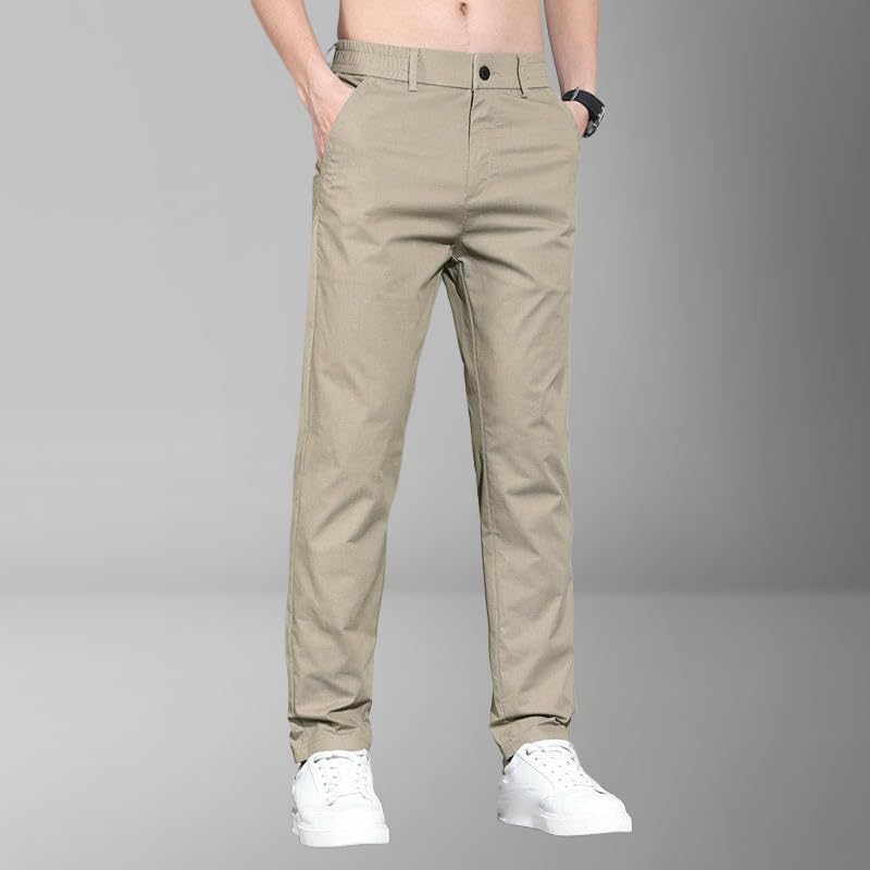 Men's Summer Ice Silk Slim Fit Polyester Casual Pants2