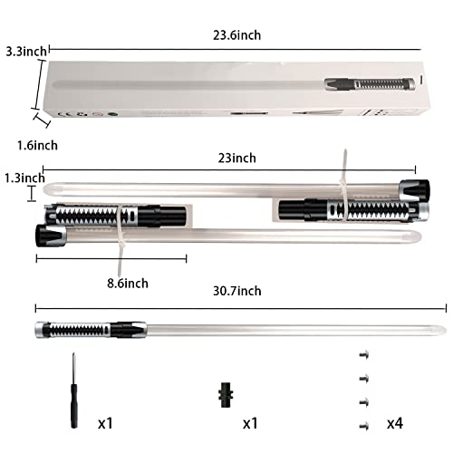 Beyondtrade Lightsabers Toy 7 Colors 2-In-1 Led Dual Swords For Kids With Fx Sound (Motion Sensitive) For Movie Fans Cosplay Party Christmas Birthday Gift #TOP4