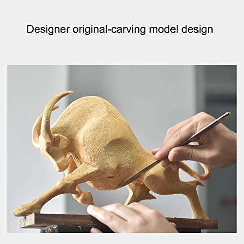 Ffyugo Bronze Bull Sculpture Creative Decoration, Ice Crack Crafts Living Room Office Lucky Opening Housewarming Gift,Blue #TOP2