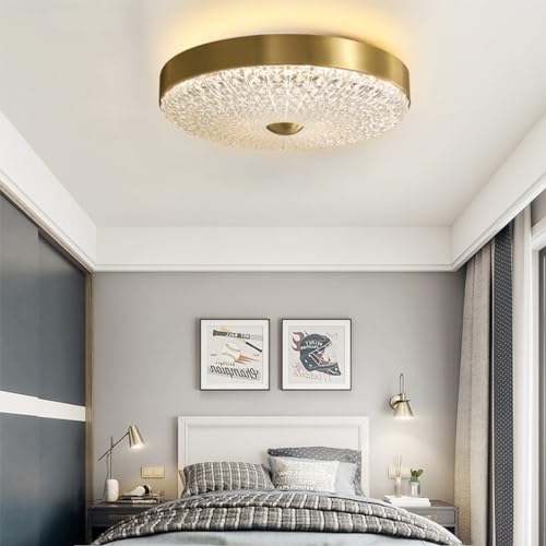 Plafonnier LED dorée 50cm rond réglable avec télécommande pour salon - 4