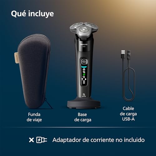 Philips i9000, Afeitadora Eléctrica Hombre, Máquina de Afeitar Barba en Seco y Mojado, Tecnología SkinIQ, Base de Carga, Recargable, Estuche de Viaje, X9000/10 - imagen 7
