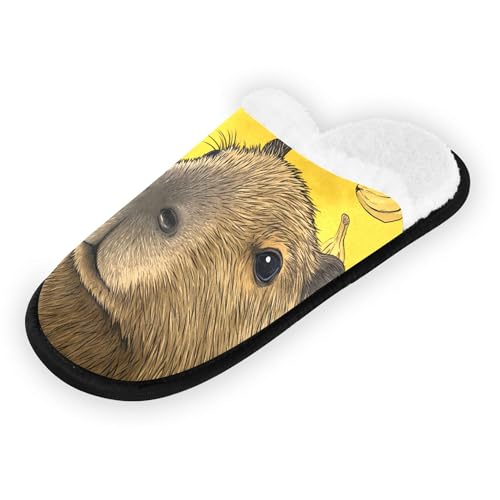 Men Women Winter Yellow Banana Capybara Family Bedroom House Slipper Non-Slip Warm Resistant Slippers