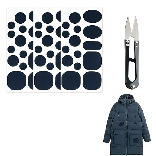 Parches de Reparación de Nylon de Autoadhesivo,Parches de Chaqueta de Plumón, Partes del Parche AutoadhesivoParches de Chaqueta de Plumón,Parches de Reparación,3 Hojas (Azul Tibetano)