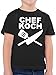 Kleine Köche & Bäcker - Chefkoch Messer - 116 (5/6 Jahre) - Schwarz - Tshirt Jungen - F130K - Kinder Tshirts und T-Shirt für Jungen