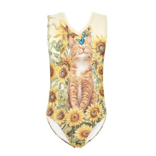 ORGYPET Girls Sunflower Gymnastic Leotard & Swimsuit 11-12T