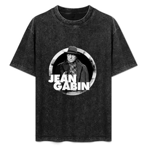 Photo de Jean Gabin Unisex T-Shirt Graphic Top Printed Tee Mens Black Shirt L